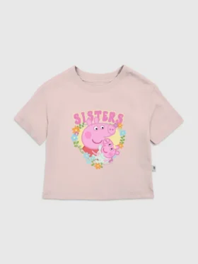 Küçük Çocuklar İçin Peppa Pig Sisters Grafik Tişört