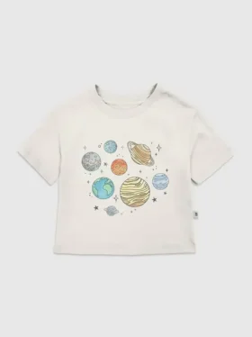 Küçük Çocuklar İçin Planets Jumble Desenli Tişört
