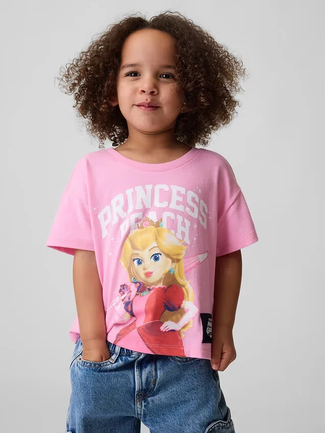 Küçük Çocuklar İçin Prenses Peach Desenli Tişört