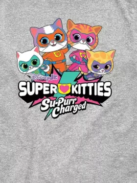 Küçük Çocuklar İçin Super Kitties Logolu Kısa Kollu Grafik Tişört