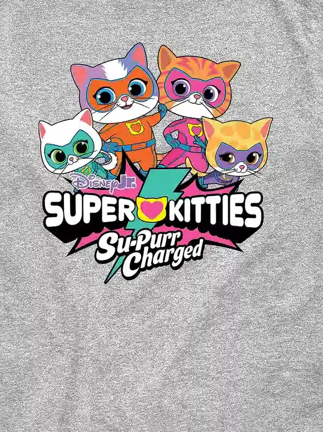 Küçük Çocuklar İçin Super Kitties Logolu Kısa Kollu Grafik Tişört