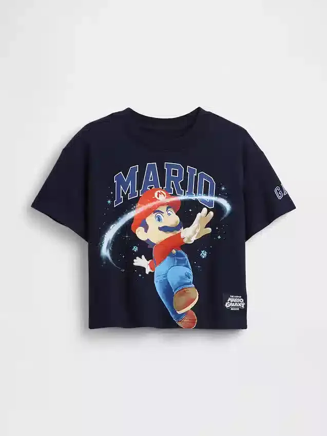 Küçük Çocuklar İçin Super Mario Oversized Grafik Tişört