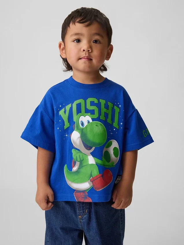 Küçük Çocuklar İçin Super Mario Oversized Grafik Tişört