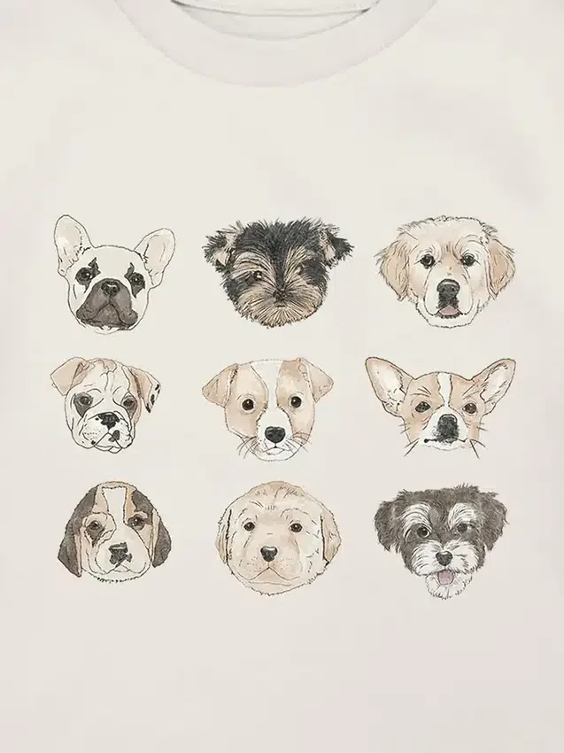 Küçük Çocuklar İçin Yavru Köpek Desenli Tişört