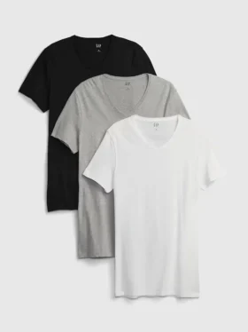 Klasik V Yaka Tişört (3'lü Paket)