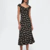 Krep Sweetheart Maxi Elbise