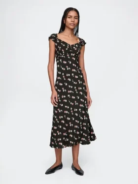 Krep Sweetheart Maxi Elbise