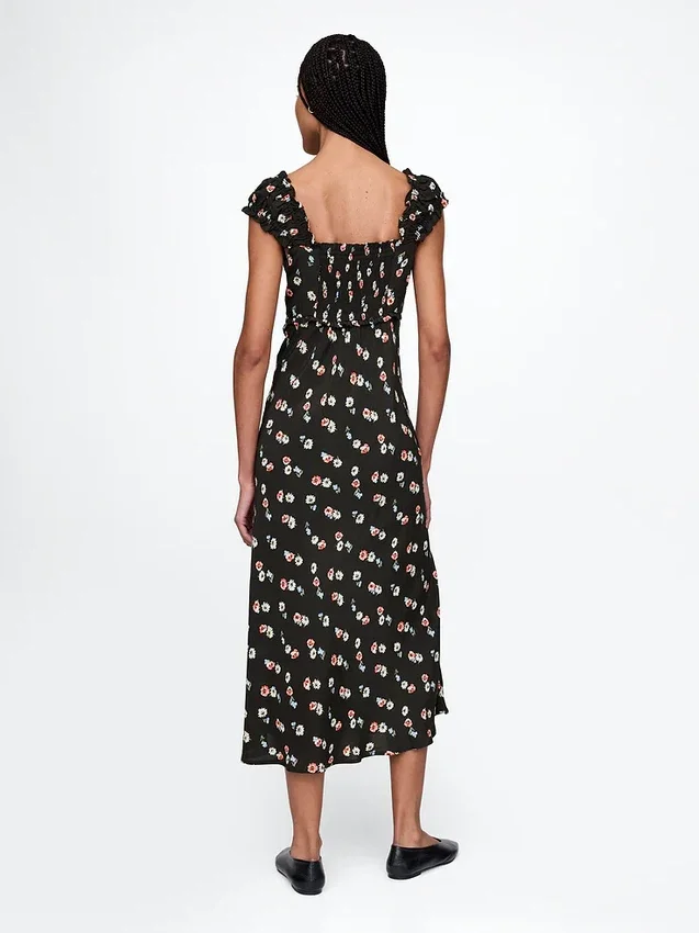 Krep Sweetheart Maxi Elbise