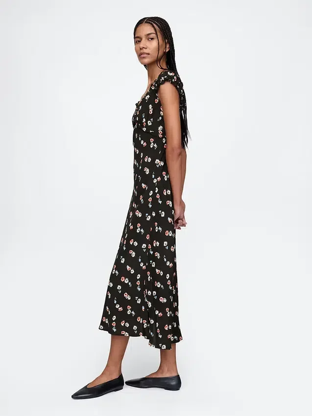 Krep Sweetheart Maxi Elbise