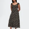 Krep Sweetheart Maxi Elbise