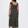 Krep Sweetheart Maxi Elbise