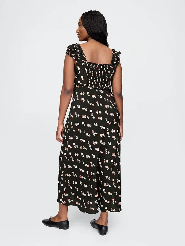 Krep Sweetheart Maxi Elbise
