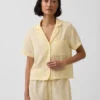 Kırışık Gazlı Oversized Pijama Gömleği