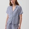 Kırışık Gazlı Oversized Pijama Gömleği