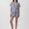 Kırışık Gazlı Oversized Pijama Gömleği