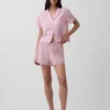 Kırışık Gazlı Oversized Pijama Gömleği