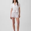 Kırışık Gazlı Oversized Pijama Gömleği