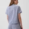 Kırışık Gazlı Oversized Pijama Gömleği