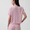 Kırışık Gazlı Oversized Pijama Gömleği