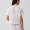 Kırışık Gazlı Oversized Pijama Gömleği