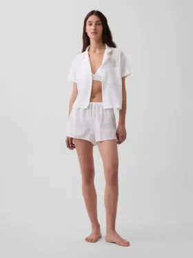 Kırışık Gazlı Pijama Şortu
