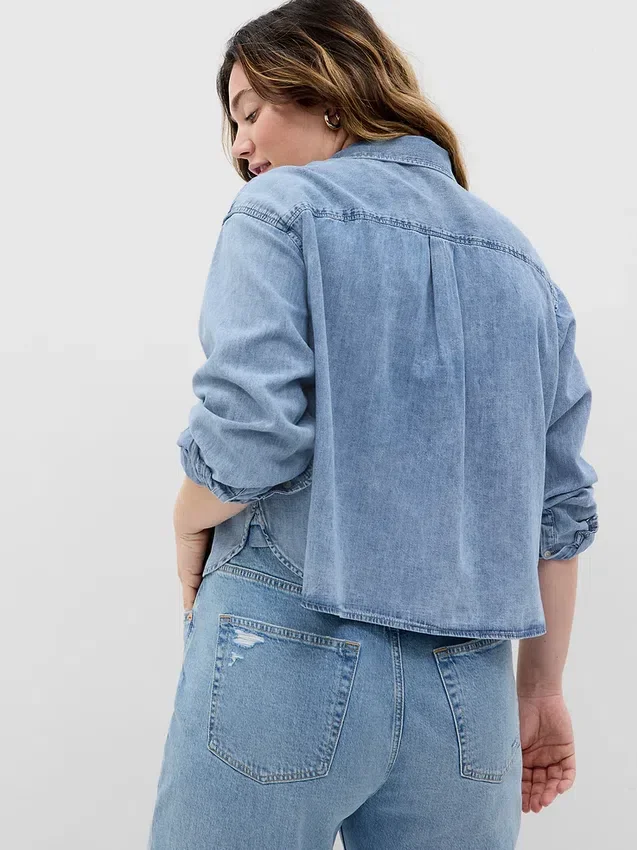 Kısa Denim Gömlek