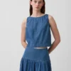 Kısa Kesim Denim Tank Top