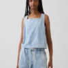 Kısa Kesim Denim Tank Top
