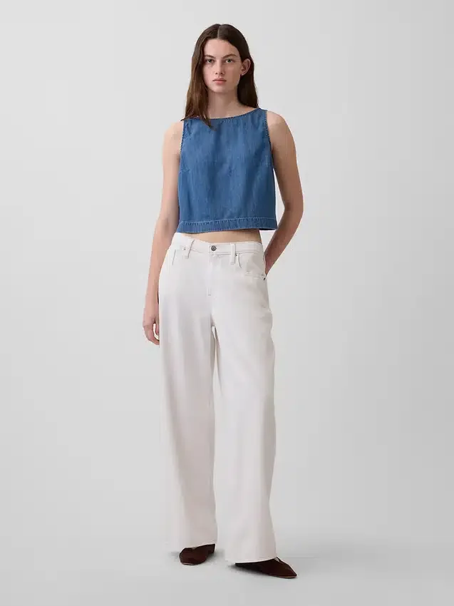 Kısa Kesim Denim Tank Top