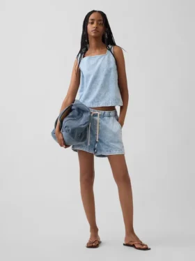 Kısa Kesim Denim Tank Top