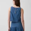 Kısa Kesim Denim Tank Top