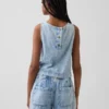 Kısa Kesim Denim Tank Top