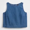 Kısa Kesim Denim Tank Top