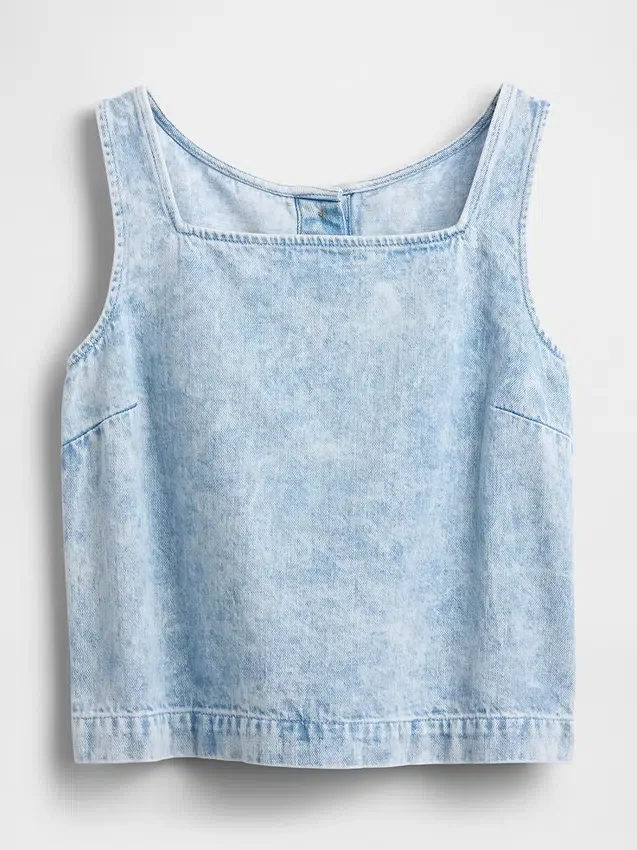 Kısa Kesim Denim Tank Top