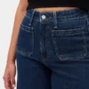Kıvrımlı, Yüksek Bel, Geniş Paça, Ayak Bileği Boyu Jean