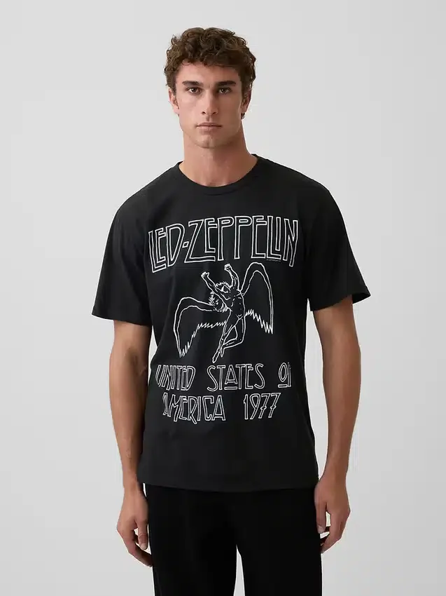 Led Zeppelin Bol Kesim Grafikli Tişört