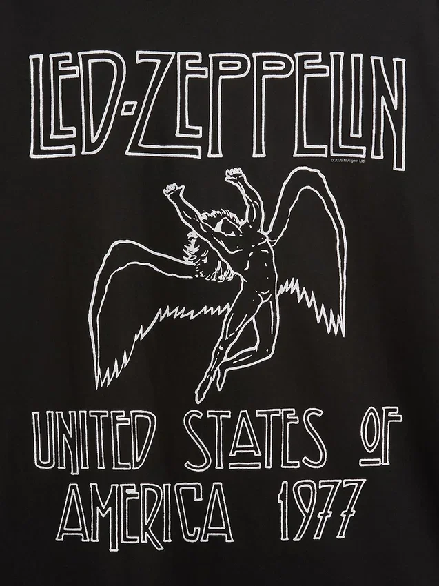 Led Zeppelin Bol Kesim Grafikli Tişört