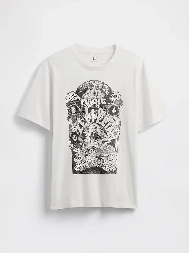 Led Zeppelin Bol Kesim Grafikli Tişört