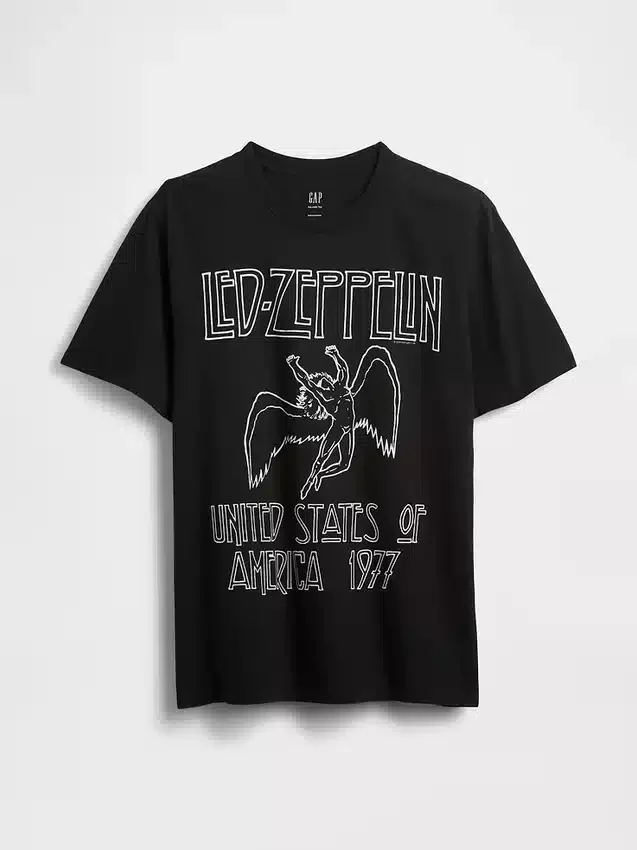 Led Zeppelin Bol Kesim Grafikli Tişört