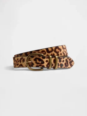 Leopar Desenli Dana Kılı Kemer