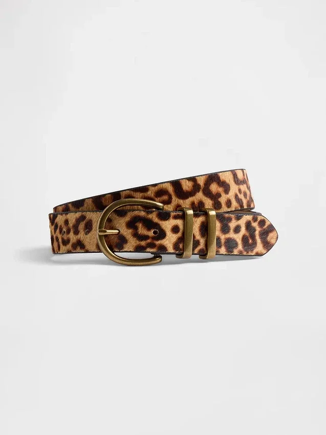 Leopar Desenli Dana Kılı Kemer