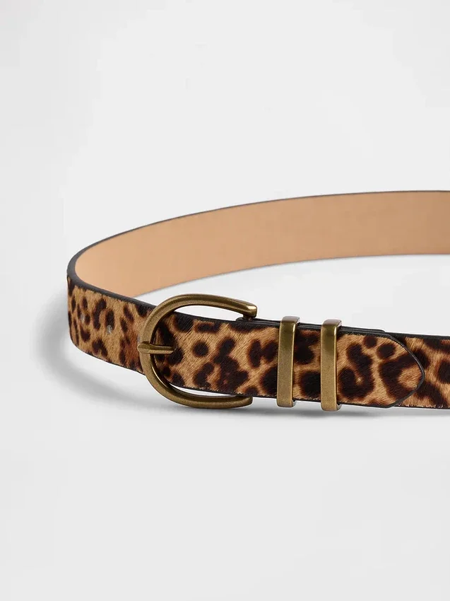 Leopar Desenli Dana Kılı Kemer