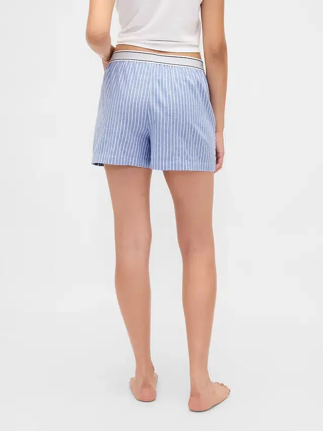 Logolu Flanel Boxer Şortlar