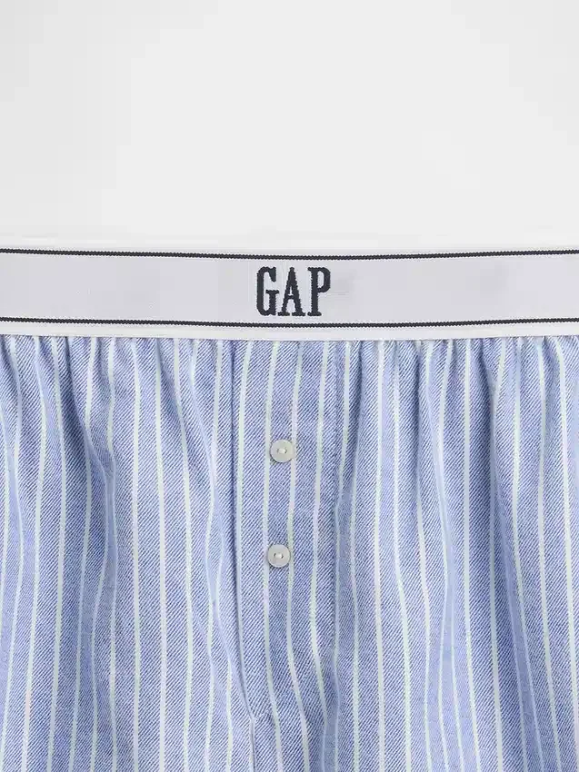 Logolu Flanel Boxer Şortlar