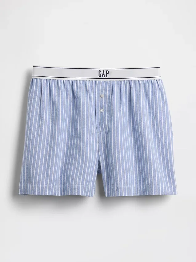 Logolu Flanel Boxer Şortlar