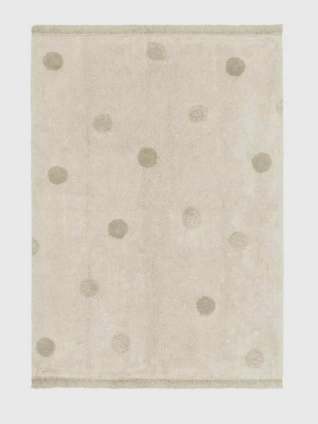 Lorena Canals Yıkanabilir Halı Hippy Dots Zeytin