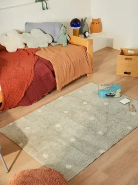 Lorena Canals Yıkanabilir Halı Mini Dot Mavi Adaçayı