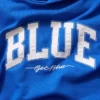 Mavi Ağır Fransız Teri Logolu Kapüşonlu Sweatshirt