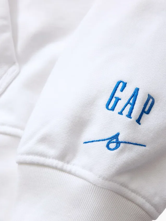 Mavi Ağır Fransız Teri Logolu Kapüşonlu Sweatshirt