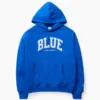 Mavi Ağır Fransız Teri Logolu Kapüşonlu Sweatshirt